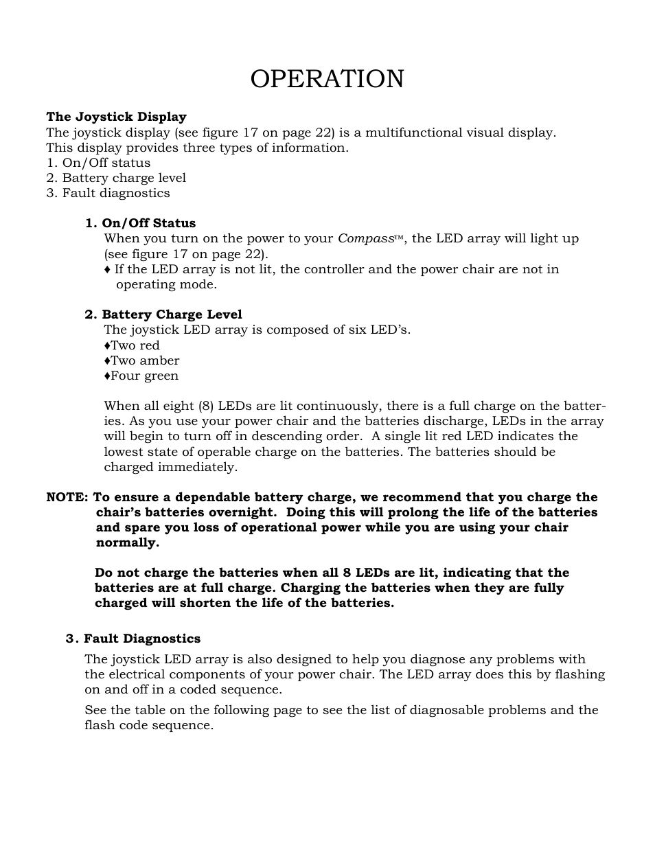 Operation | Golden Technologies Compass GP601 CC User Manual | Page 24 / 34