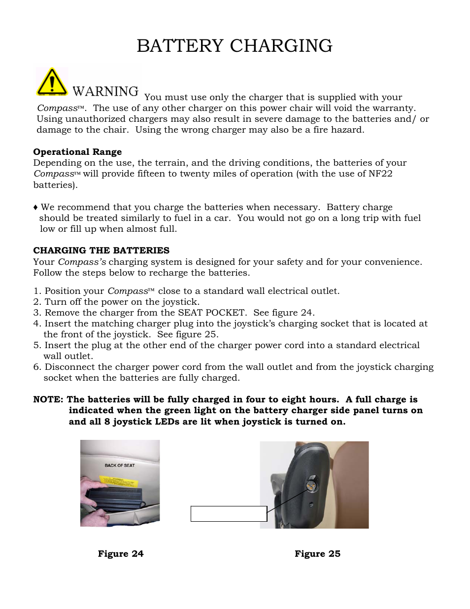 Battery charging | Golden Technologies Compass GP601 CC User Manual | Page 29 / 34