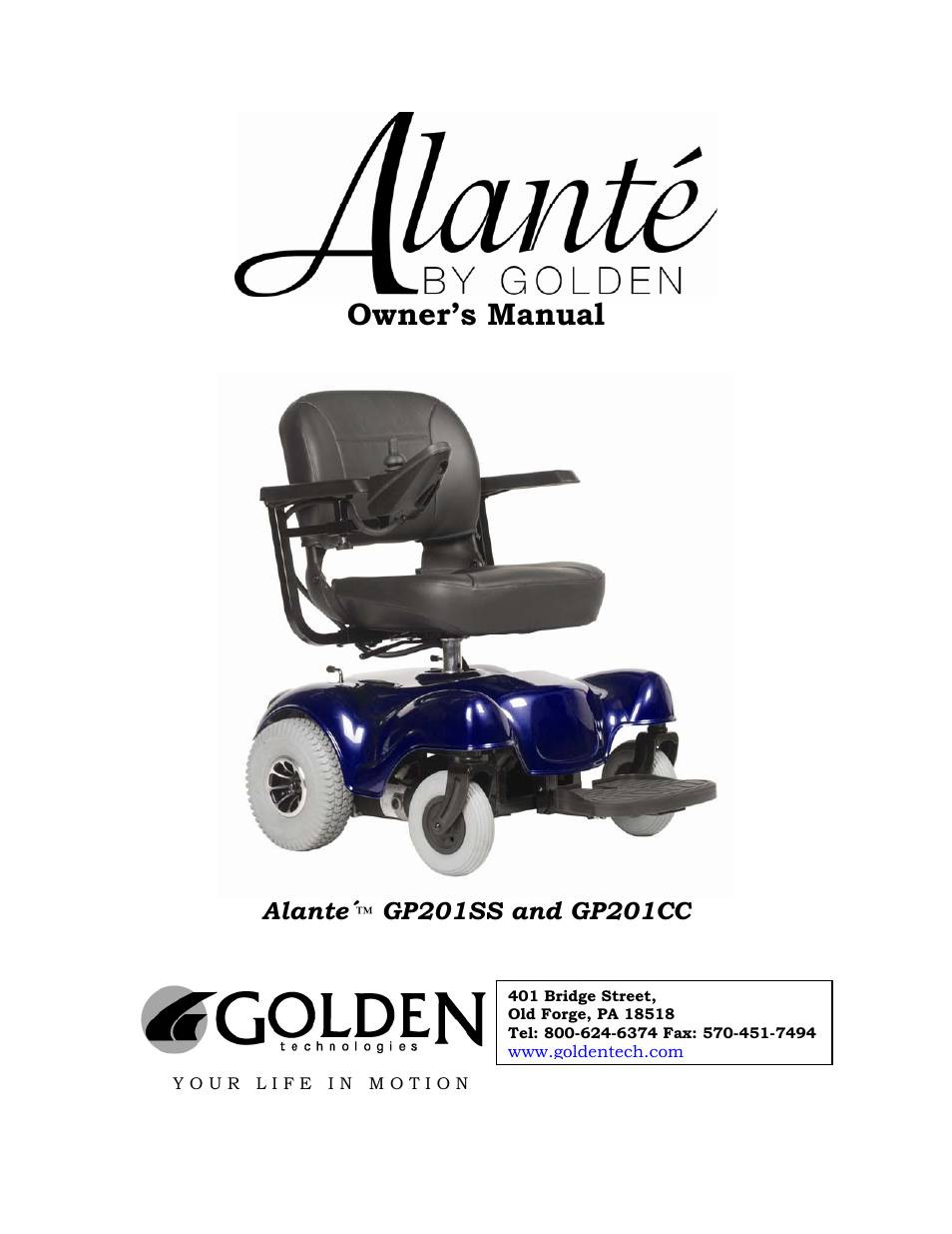 Golden Technologies ALANTE GP201SS User Manual | 40 pages