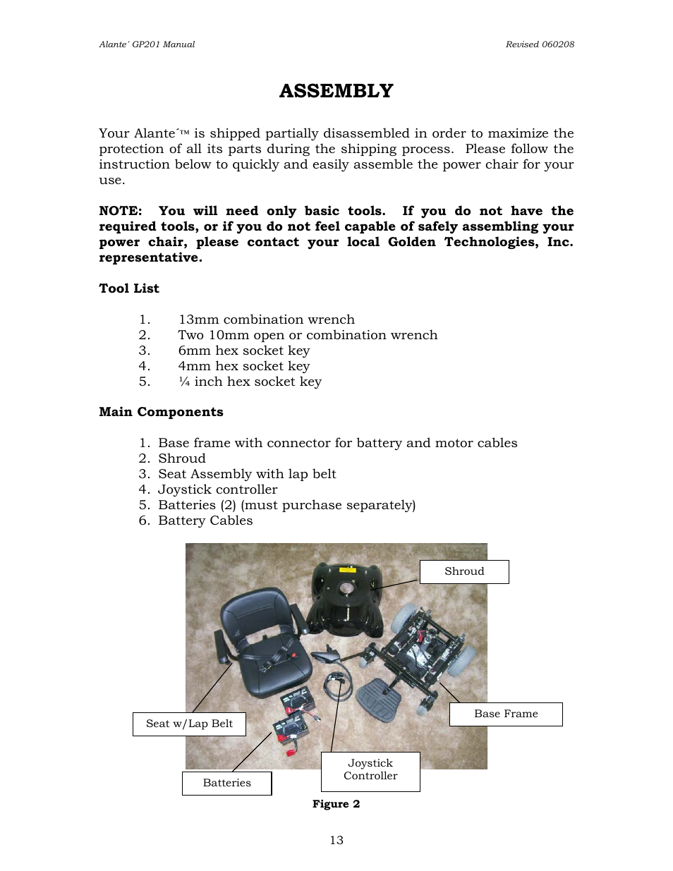 Assembly | Golden Technologies ALANTE GP201SS User Manual | Page 13 / 40