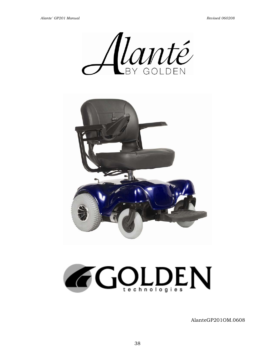 Golden Technologies ALANTE GP201SS User Manual | Page 40 / 40
