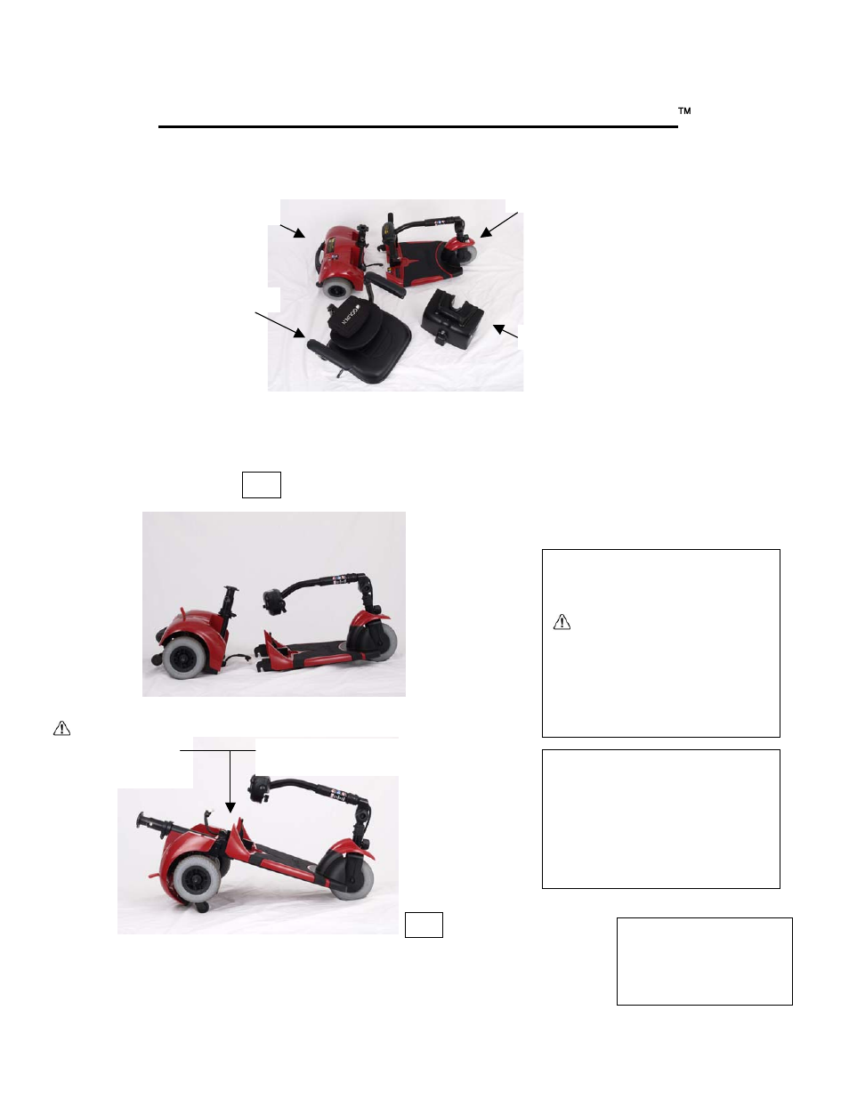 Assembling your gb 101 buzzaround, Warning pinch point | Golden Technologies GB 101 User Manual | Page 30 / 44