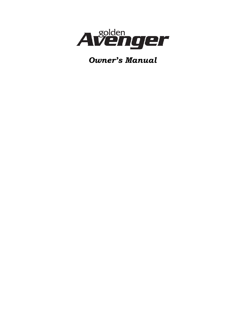 Owner’s manual | Golden Technologies AVENGER GA 531 User Manual | Page 38 / 38