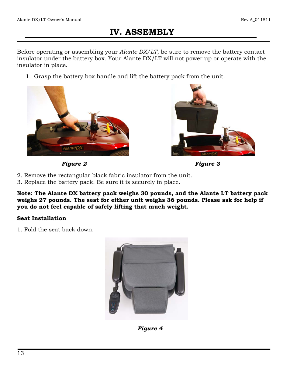 Iv. assembly | Golden Technologies GP215 User Manual | Page 14 / 46