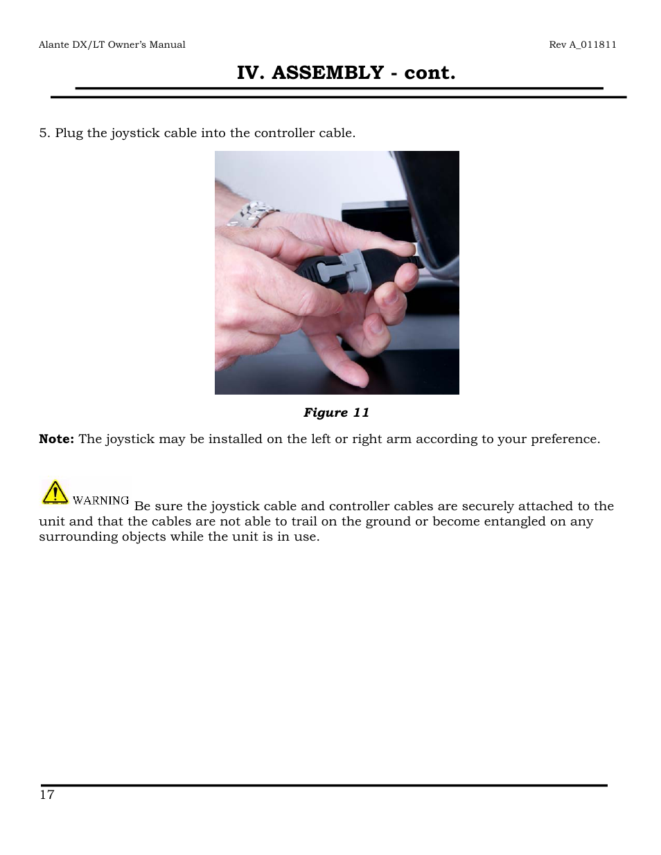 Iv. assembly - cont | Golden Technologies GP215 User Manual | Page 18 / 46