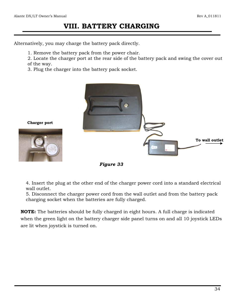 Viii. battery charging | Golden Technologies GP215 User Manual | Page 35 / 46