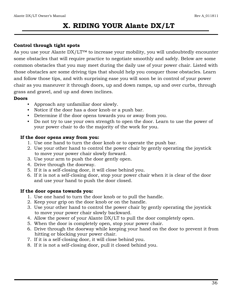 X. riding your alante dx/lt | Golden Technologies GP215 User Manual | Page 37 / 46