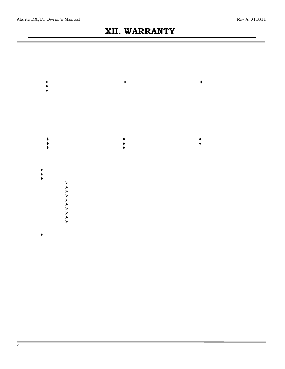 Xii. warranty | Golden Technologies GP215 User Manual | Page 42 / 46