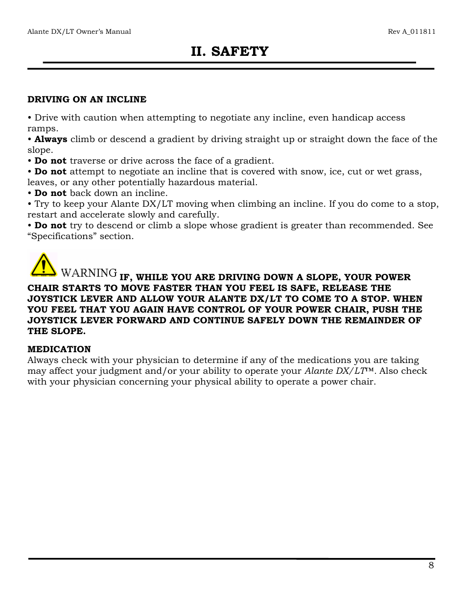 Ii. safety | Golden Technologies GP215 User Manual | Page 9 / 46