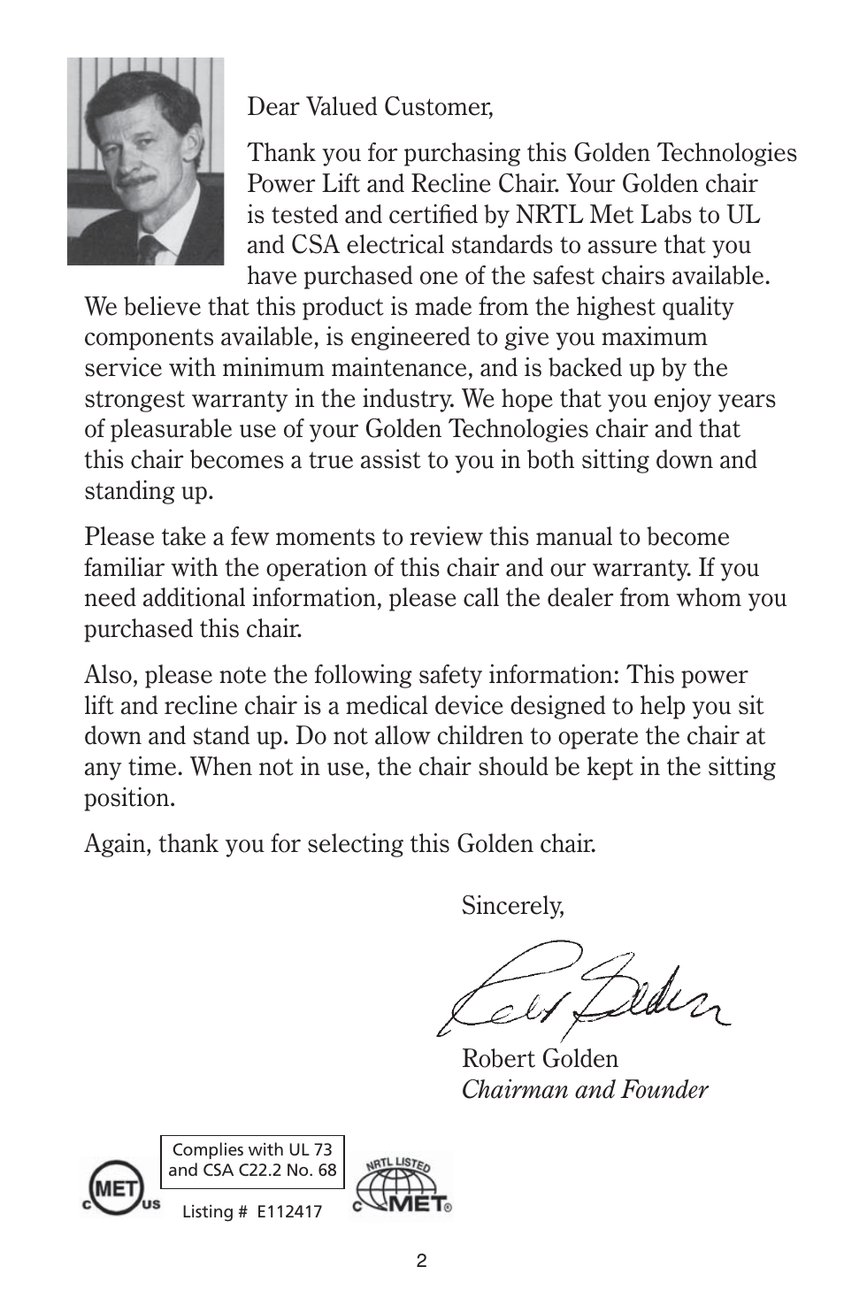 Golden Technologies Power Lift User Manual | Page 2 / 12