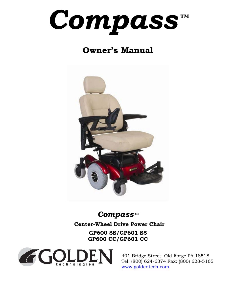 Golden Technologies GP601 User Manual | 32 pages