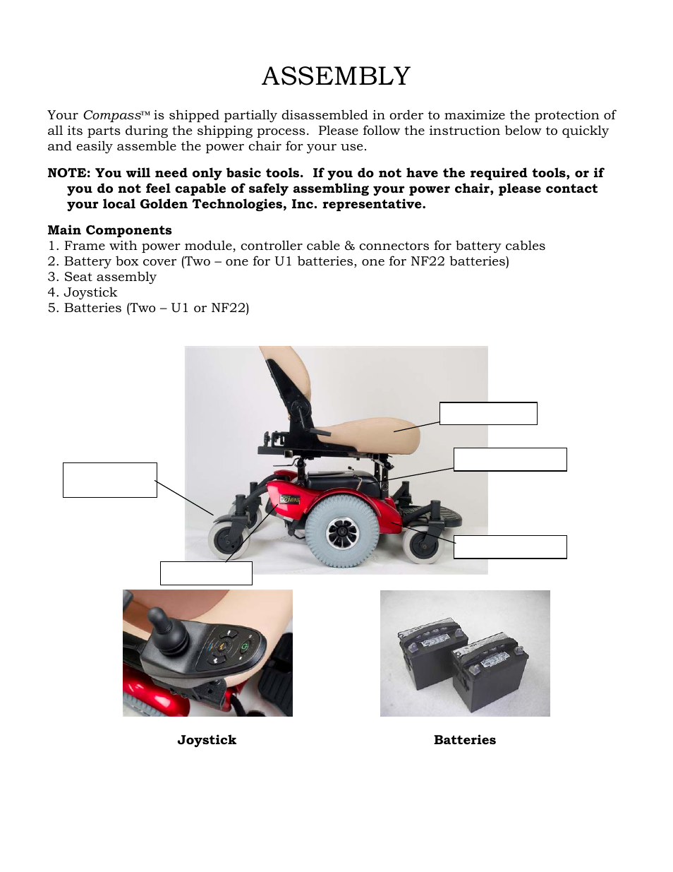 Assembly | Golden Technologies GP601 User Manual | Page 10 / 32