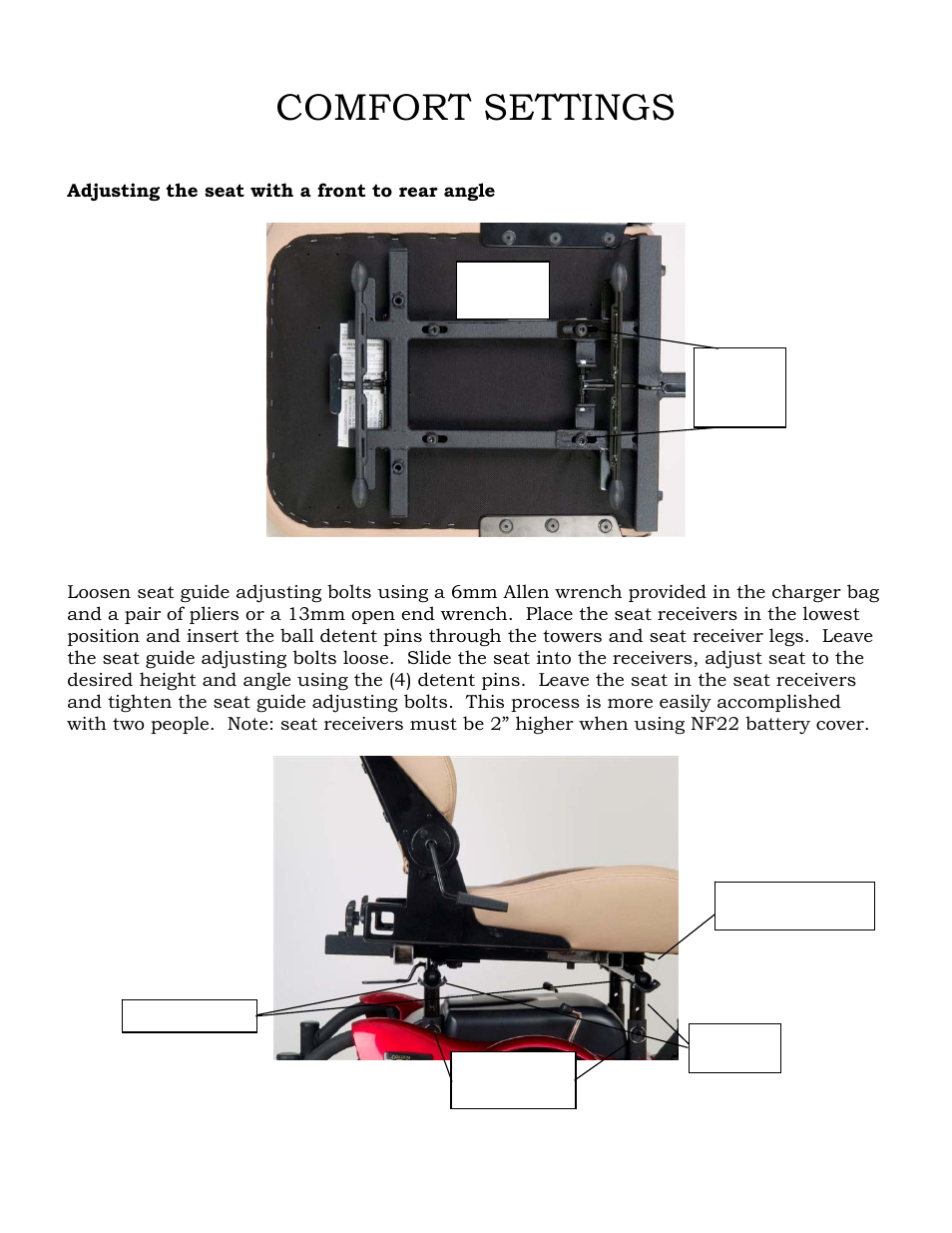 Comfort settings | Golden Technologies GP601 User Manual | Page 16 / 32