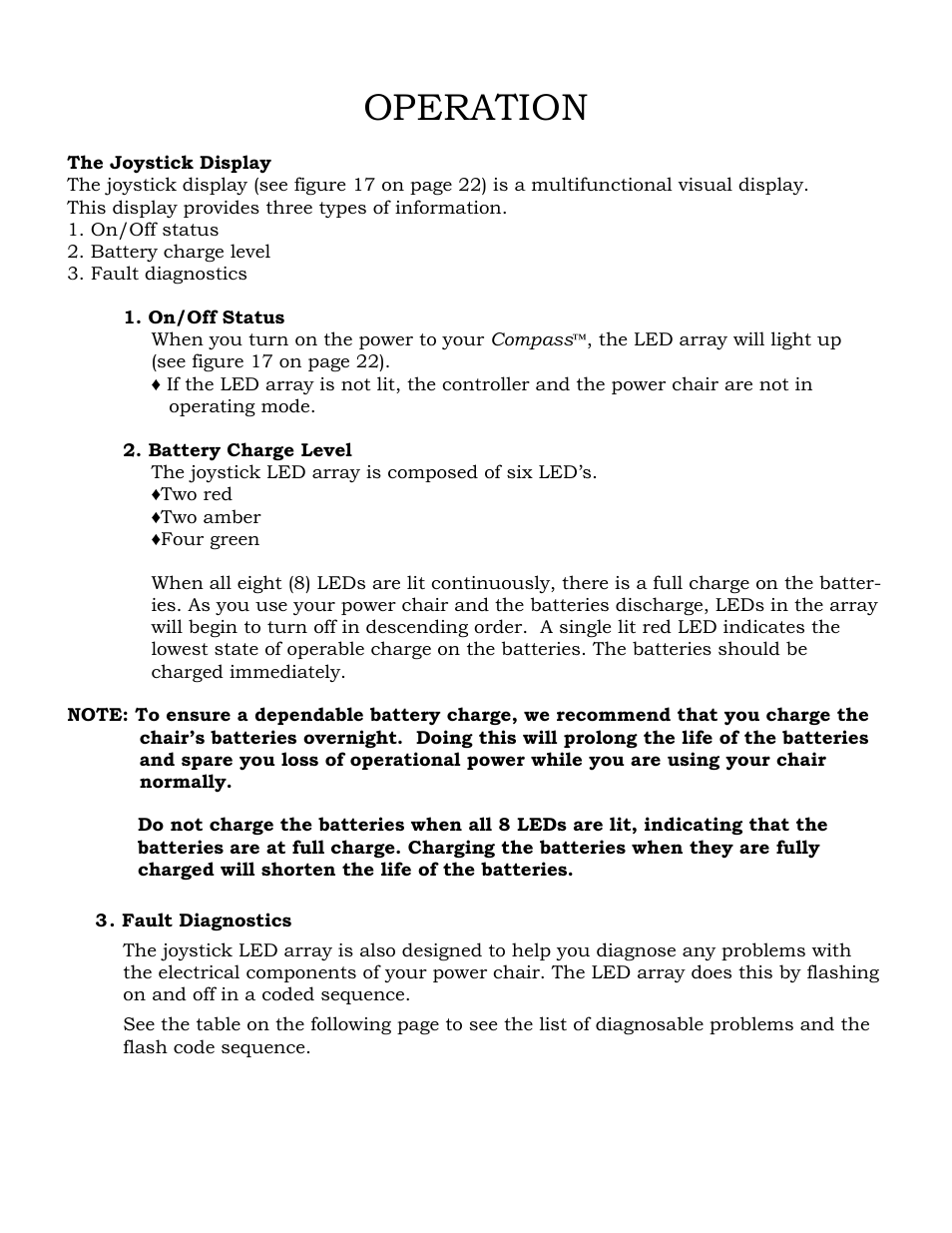 Operation | Golden Technologies GP601 User Manual | Page 23 / 32