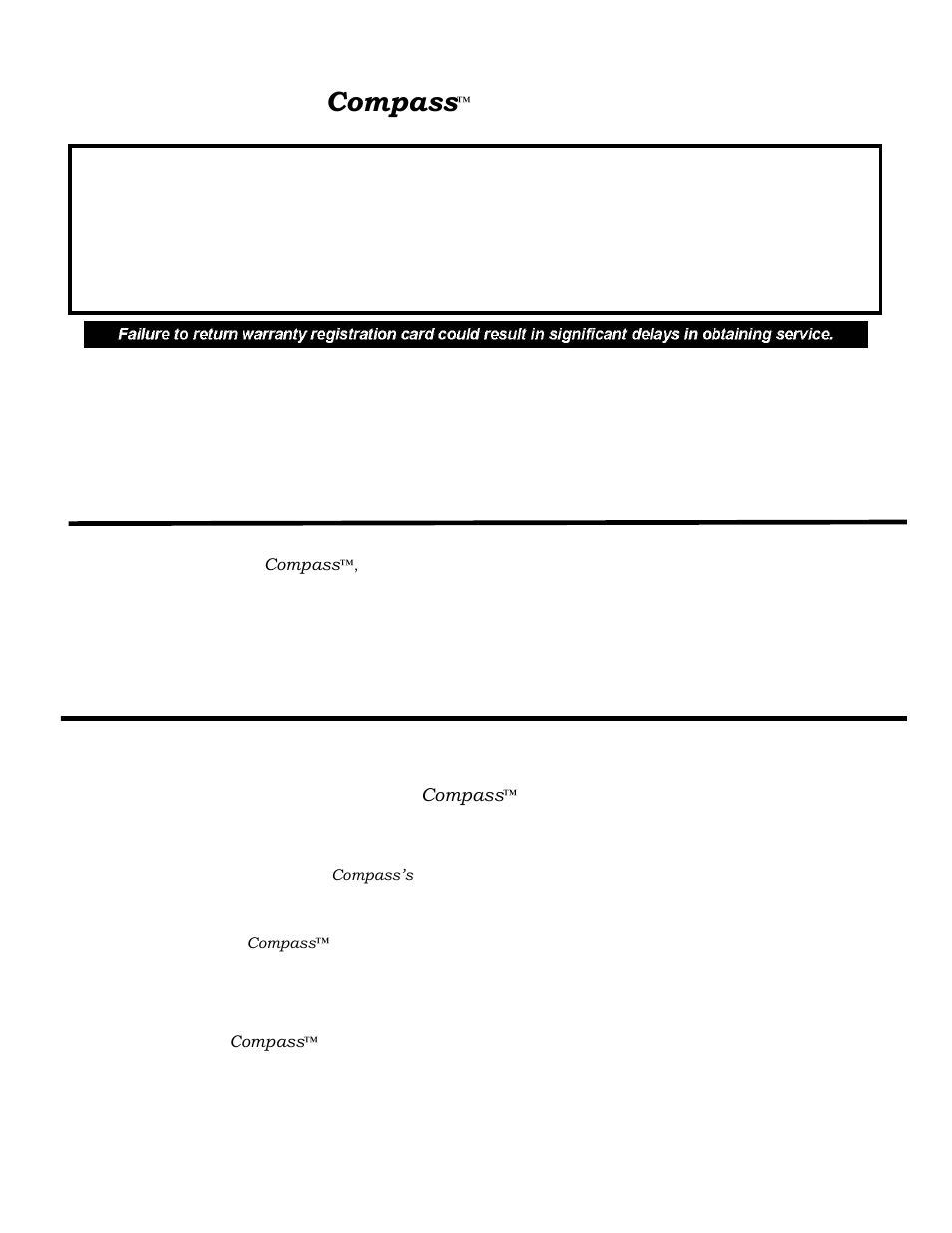 Compass, Golden, Warranty registration | Additional required owner information | Golden Technologies GP601 User Manual | Page 31 / 32
