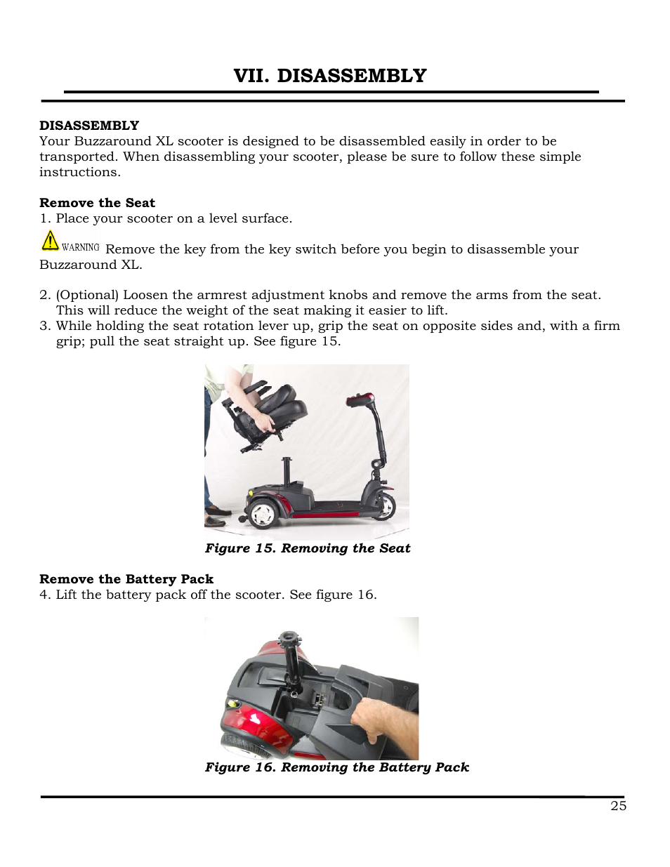 Vii. disassembly | Golden Technologies GB116 User Manual | Page 26 / 44