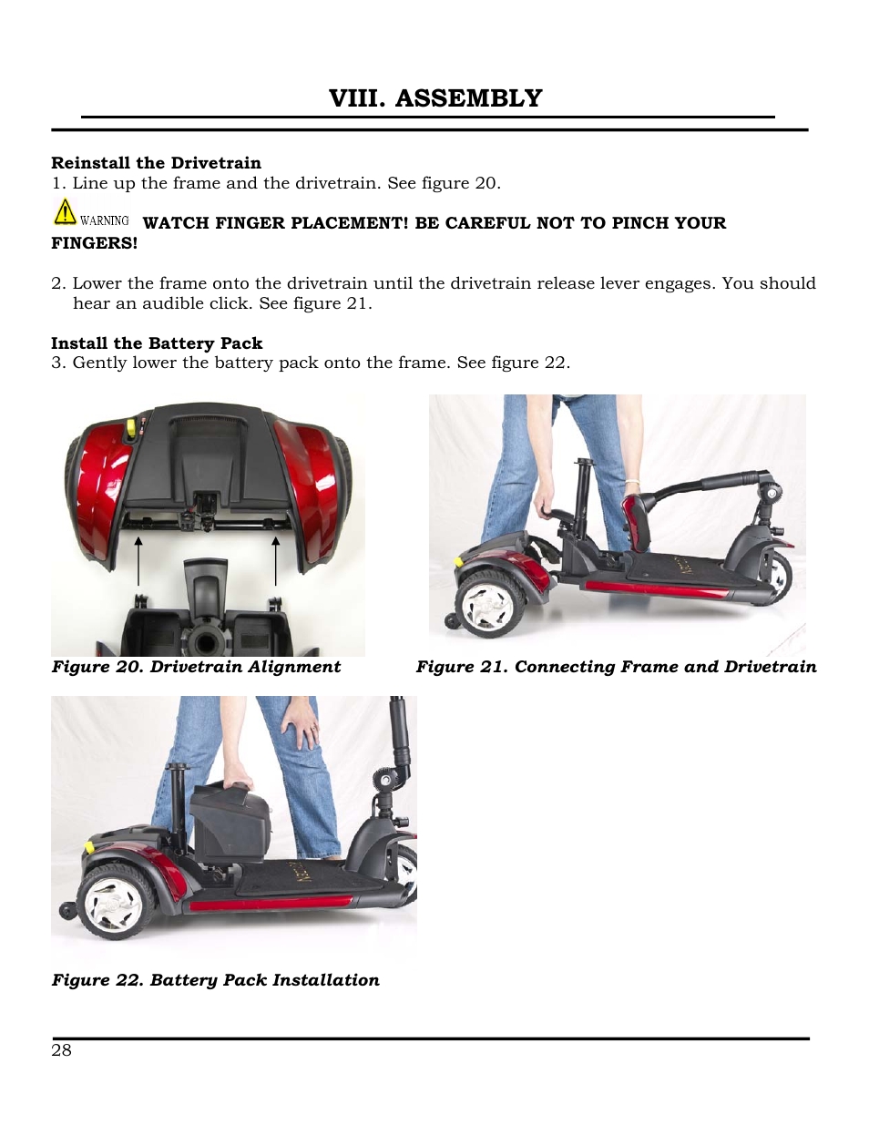 Viii. assembly | Golden Technologies GB116 User Manual | Page 29 / 44