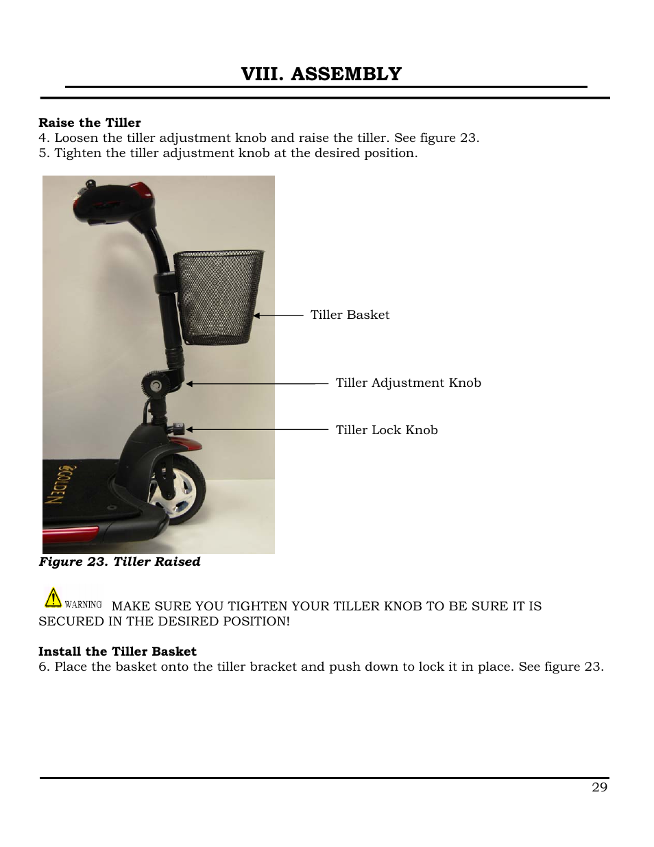 Viii. assembly | Golden Technologies GB116 User Manual | Page 30 / 44