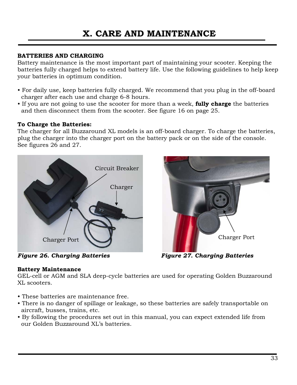 X. care and maintenance | Golden Technologies GB116 User Manual | Page 34 / 44