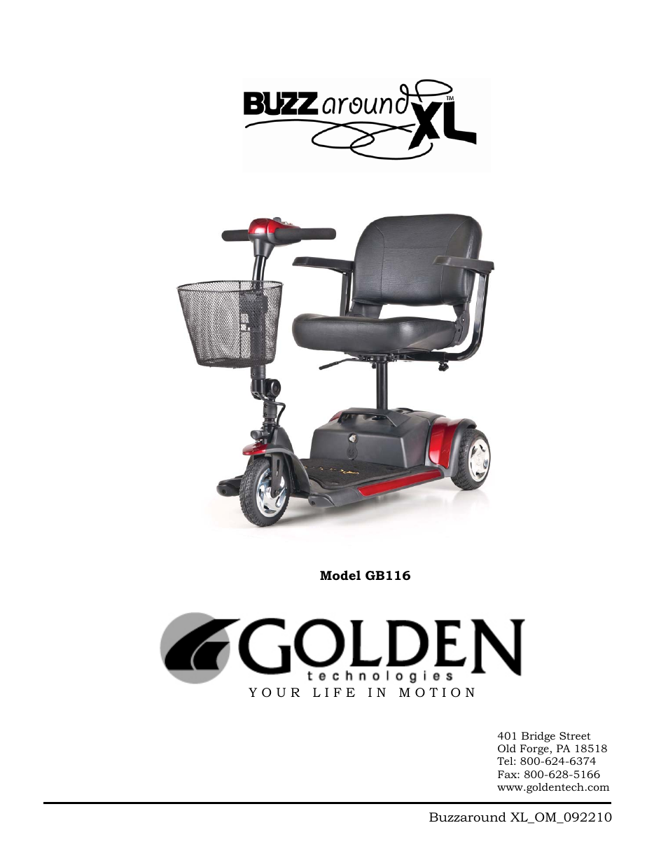 Golden Technologies GB116 User Manual | Page 44 / 44