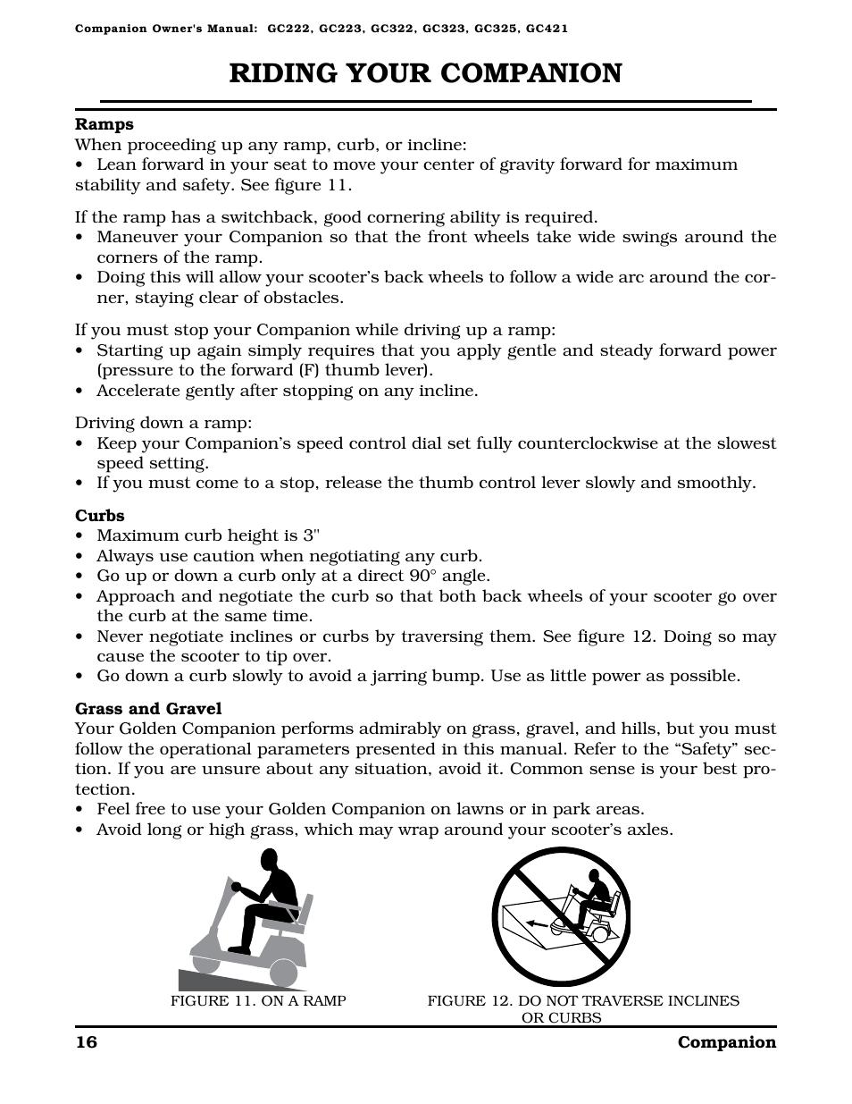 Riding your companion | Golden Technologies Companion II User Manual | Page 18 / 41