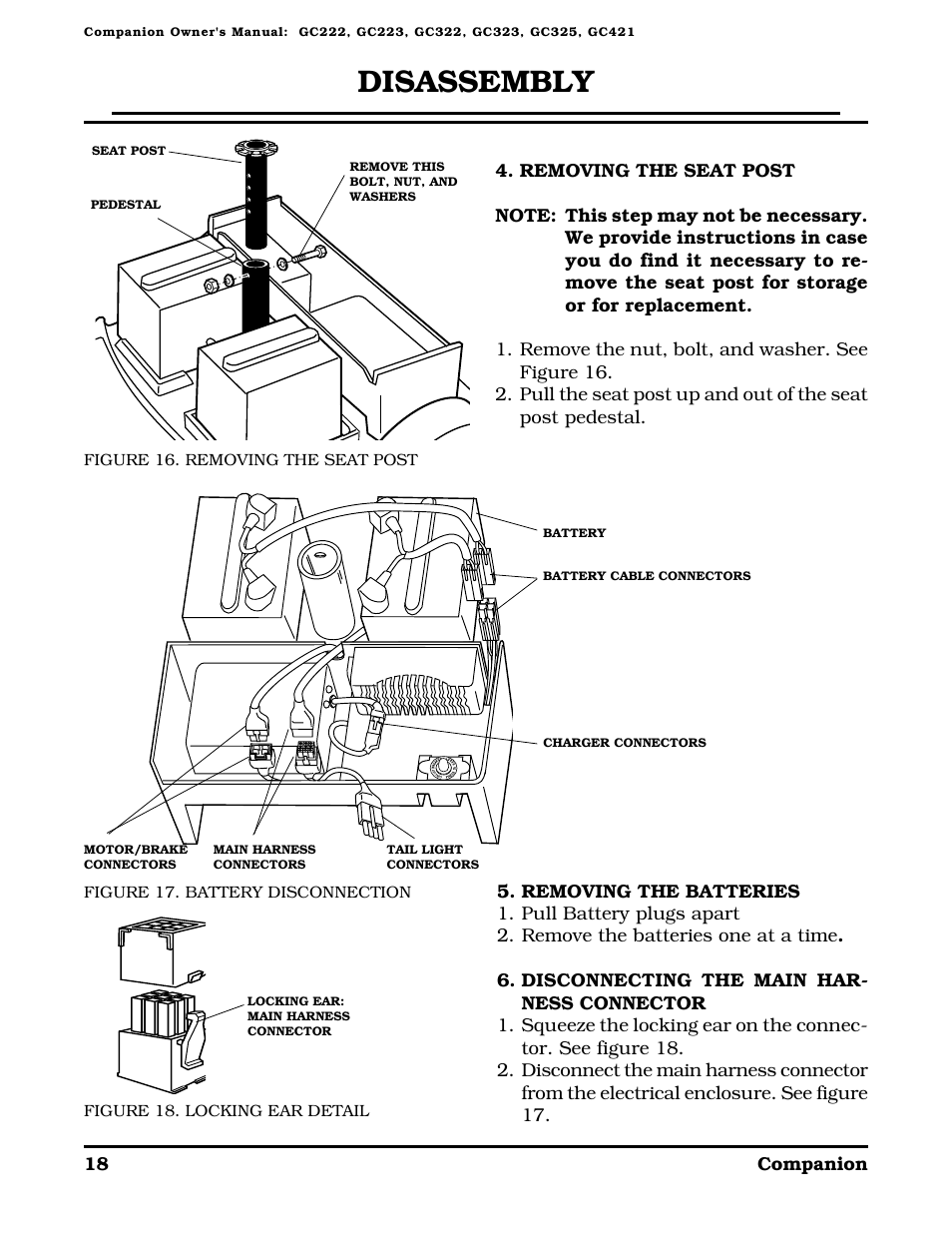 Disassembly | Golden Technologies Companion II User Manual | Page 20 / 41