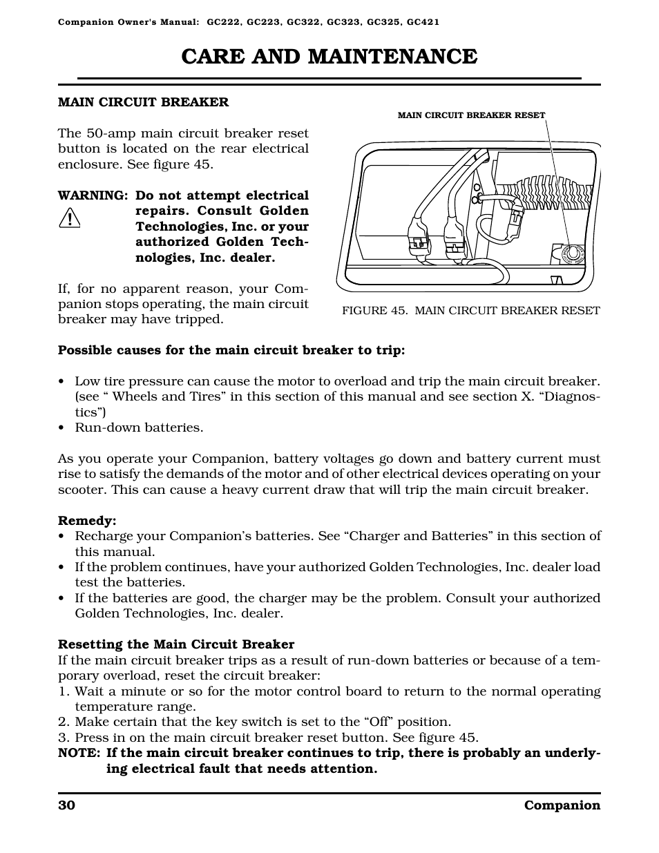 Care and maintenance | Golden Technologies Companion II User Manual | Page 32 / 41