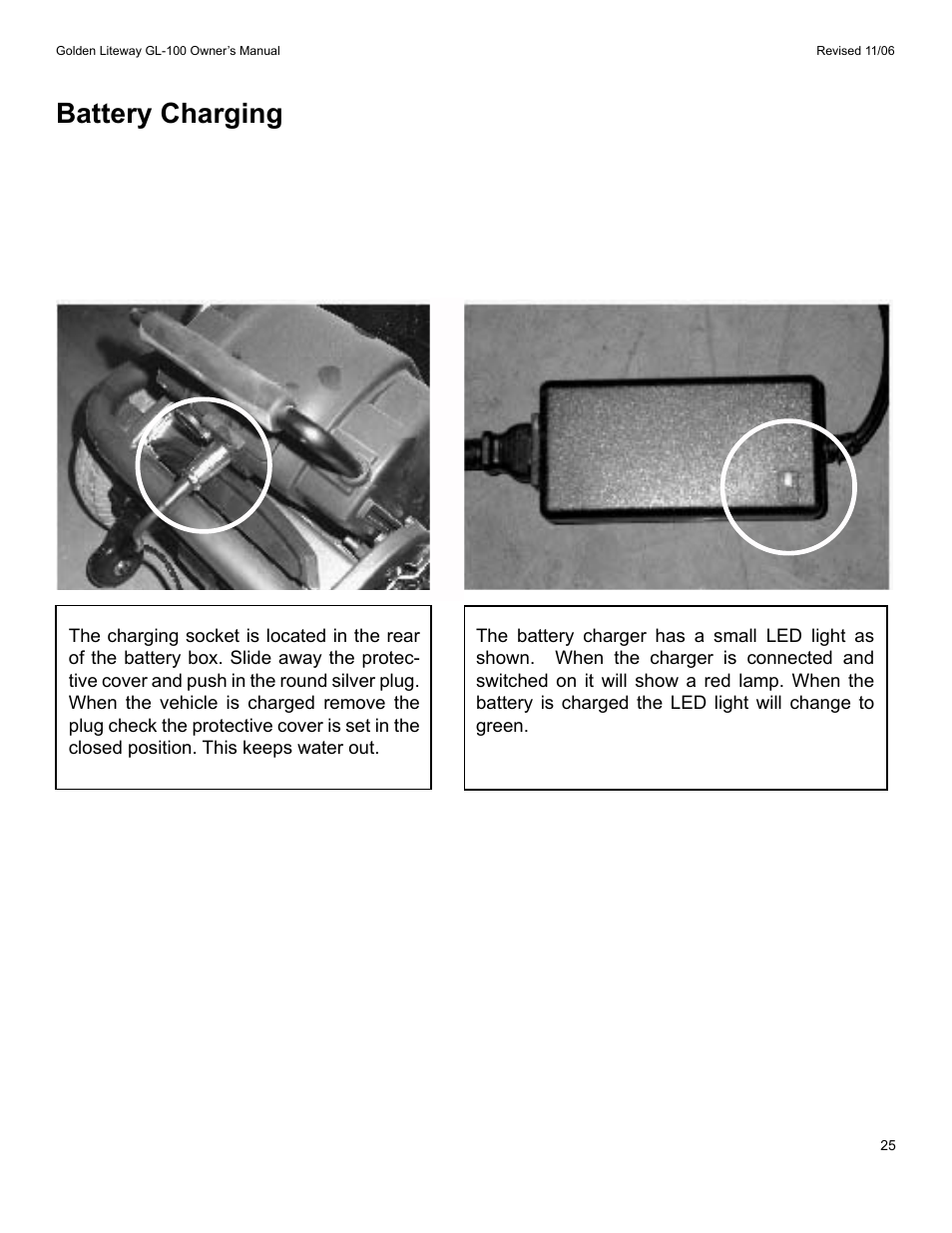 Battery charging | Golden Technologies LitewayTM User Manual | Page 25 / 43