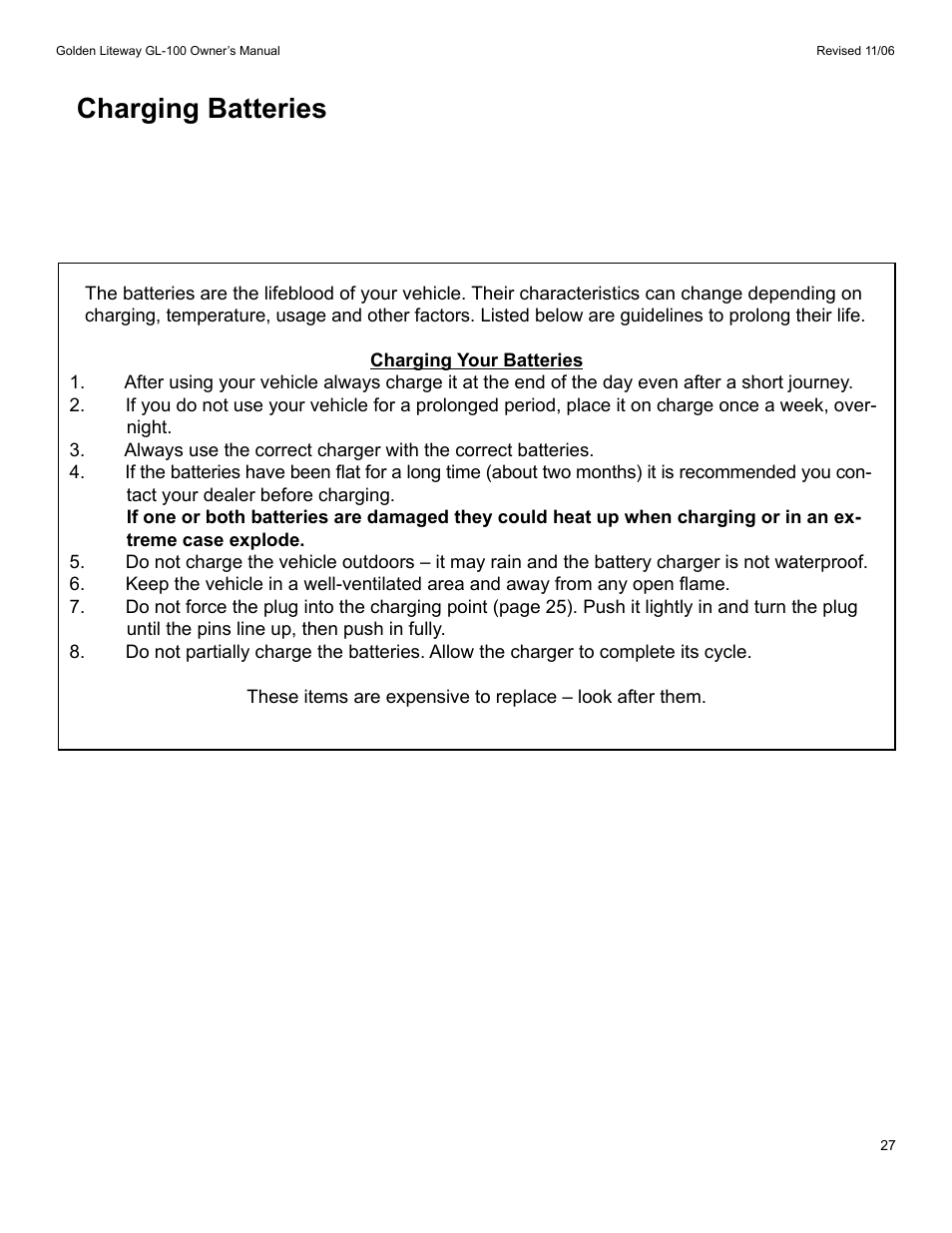 Charging batteries | Golden Technologies LitewayTM User Manual | Page 27 / 43