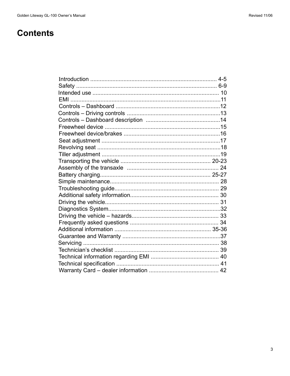 Golden Technologies LitewayTM User Manual | Page 3 / 43