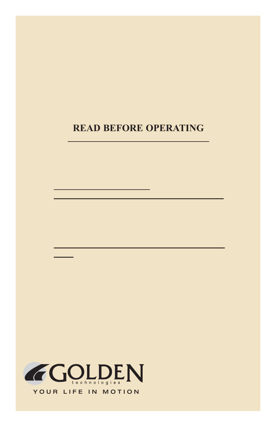 Caution | Golden Technologies 8-02 BPWARB User Manual | Page 12 / 12