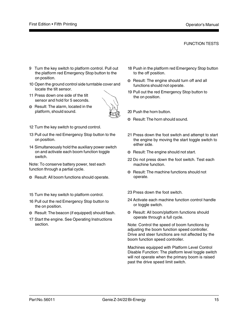 At the platform controls | Genie Z-34 User Manual | Page 17 / 31