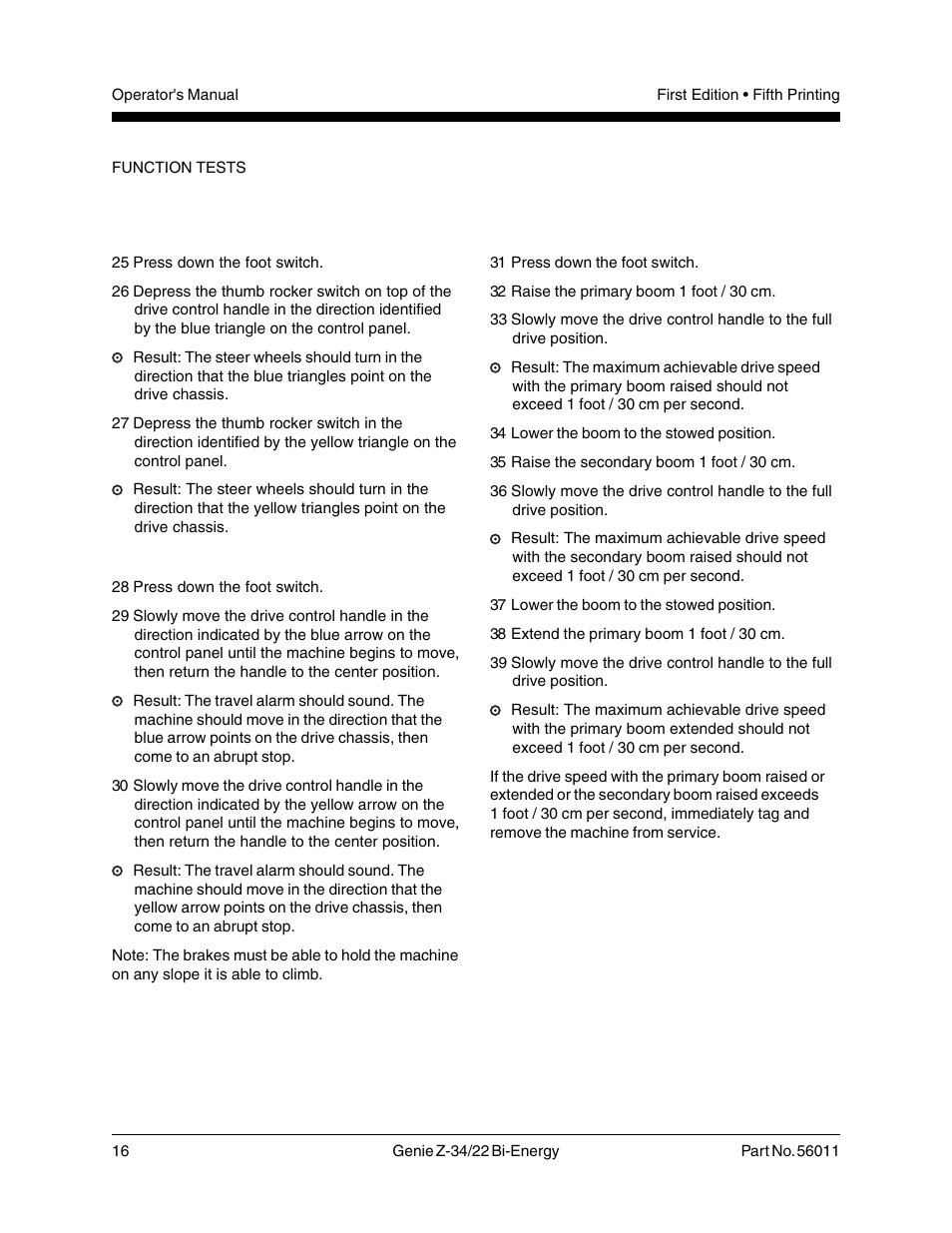 Genie Z-34 User Manual | Page 18 / 31
