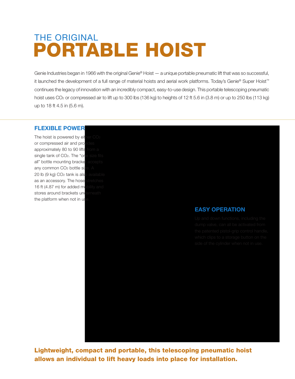 Portable hoist, The original | Genie sLc User Manual | Page 4 / 16