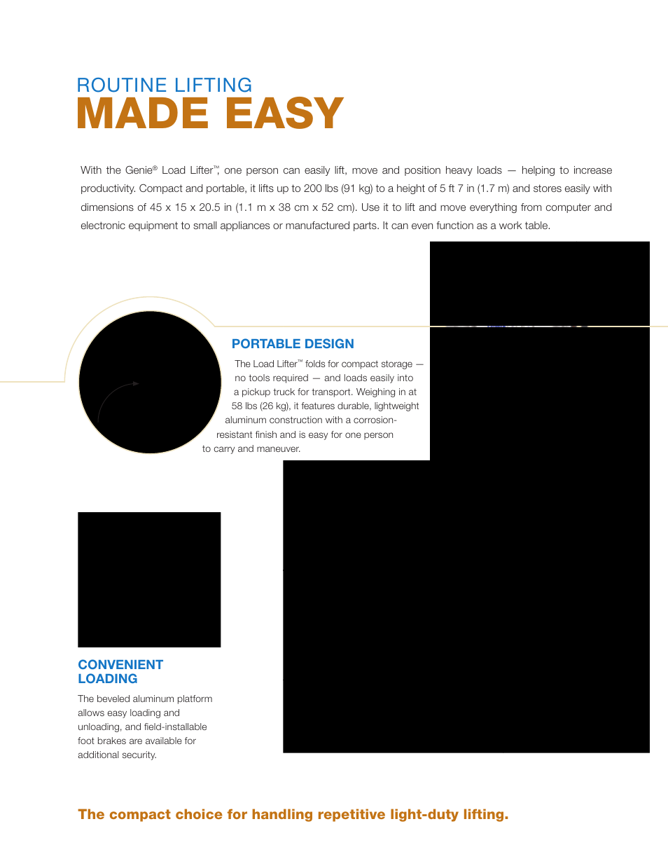 Made easy, Routine lifting | Genie sLc User Manual | Page 6 / 16