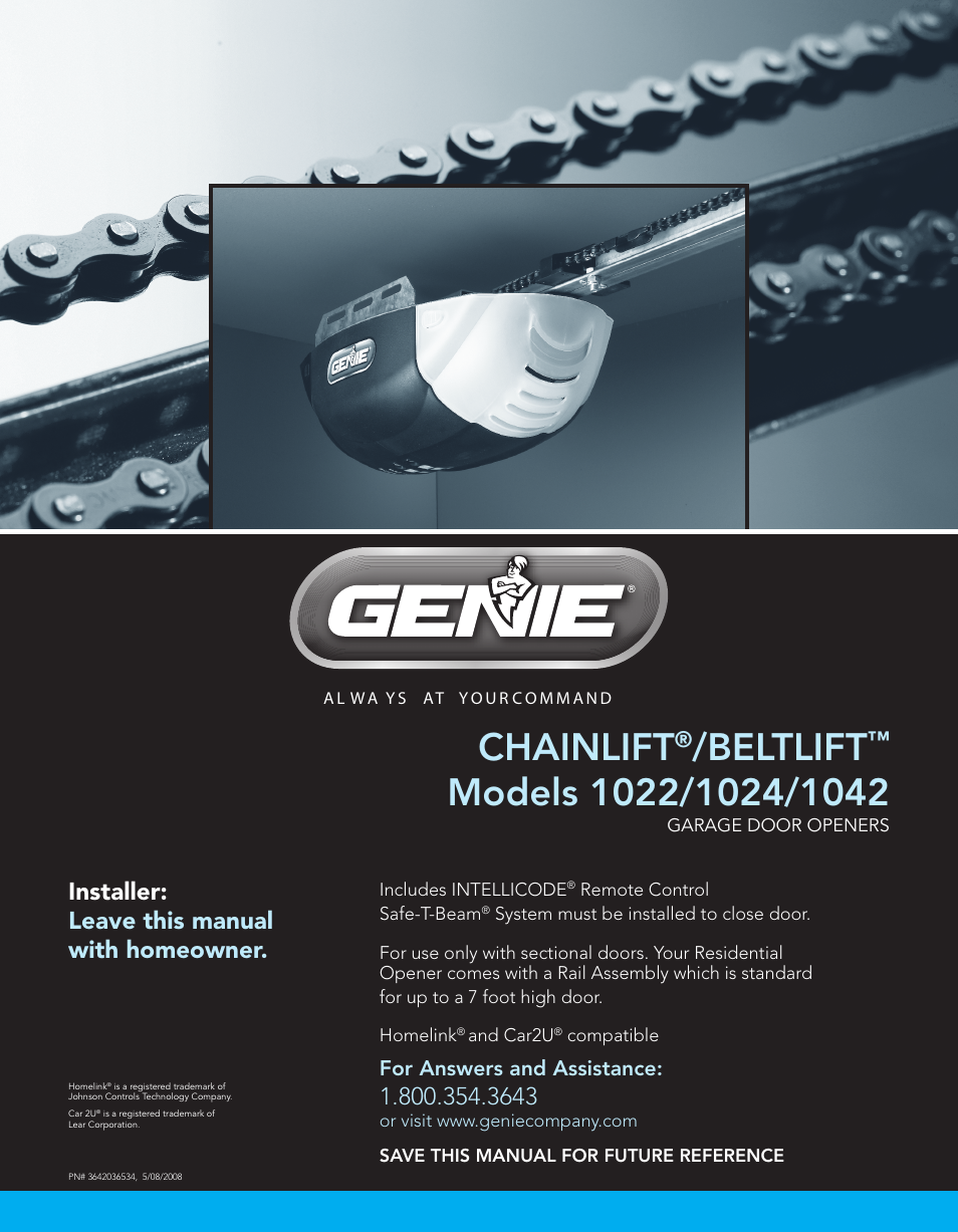 Genie BeltLift 1022 User Manual | 66 pages