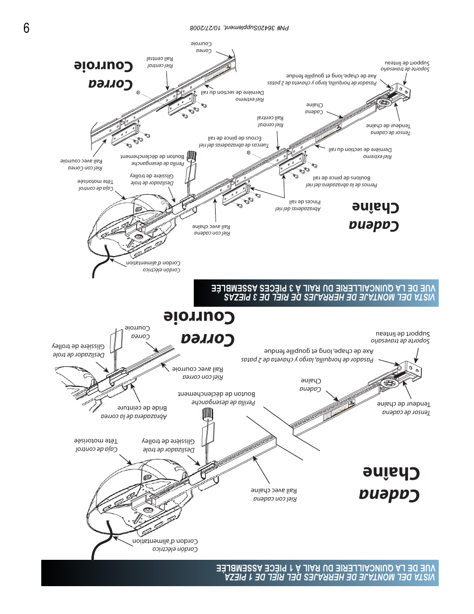 Cadena chaîne correa courr oie, Cadena chaîne correa co urroie | Genie BeltLift 1022 User Manual | Page 58 / 66