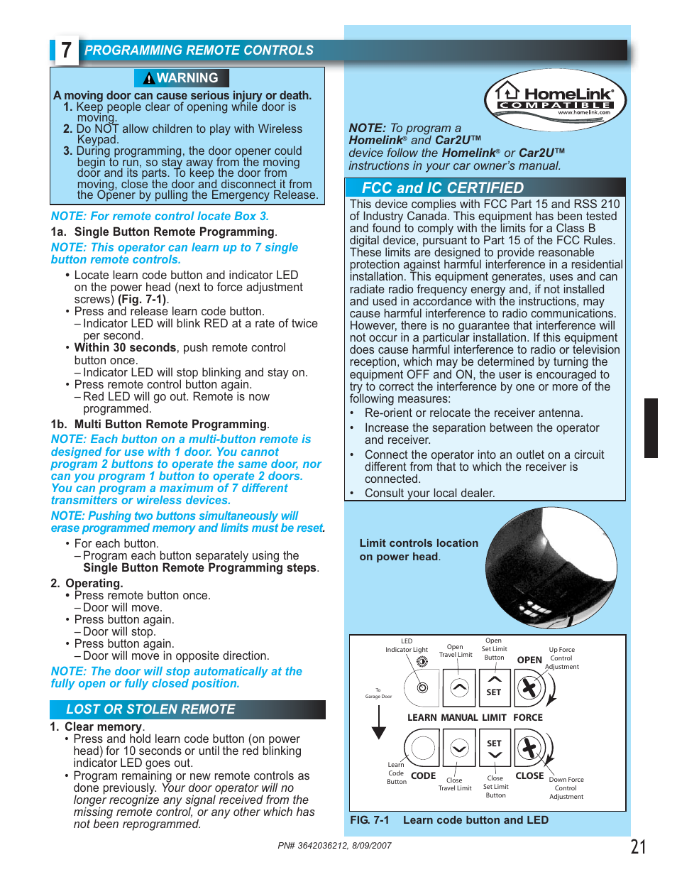 Fcc and ic certified | Genie 1022 User Manual | Page 21 / 28