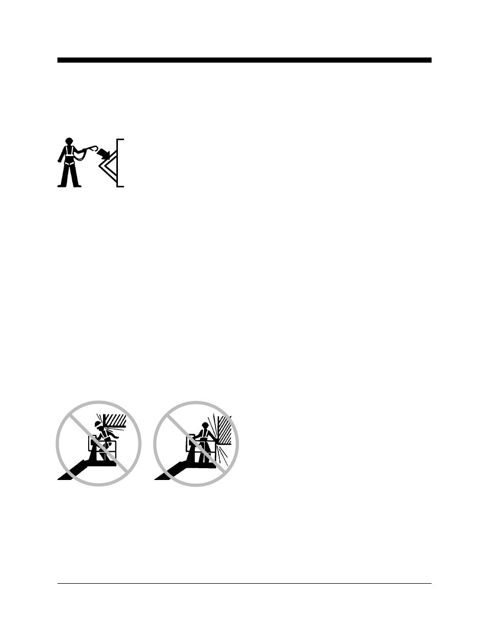 Explosion and fire hazards, Component damage hazards, Fall hazards | Collision hazards | Genie TZ-50 User Manual | Page 6 / 41