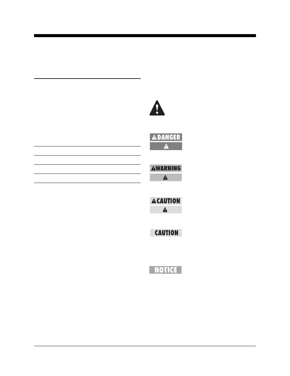 Optional drive system safety tip-over hazards, Collision hazards, Decal legend | Genie TZ-50 User Manual | Page 8 / 41
