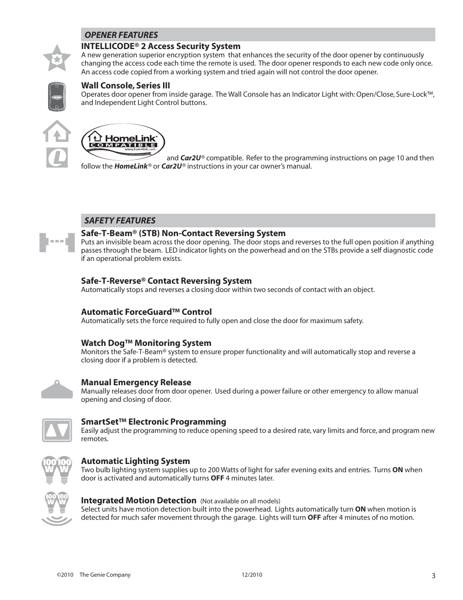 Genie INTELLIG 1000 3024 User Manual | Page 3 / 27