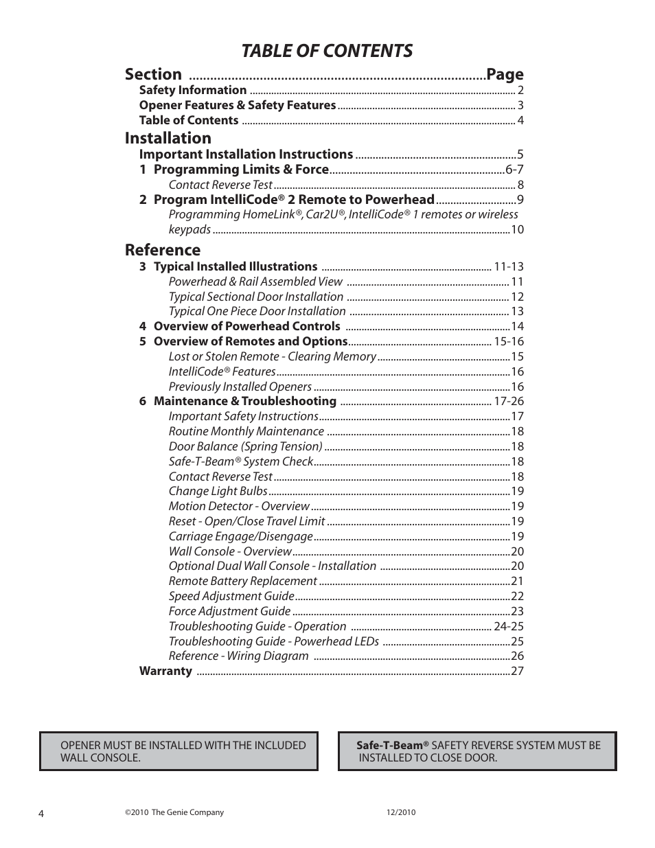 Genie INTELLIG 1000 3024 User Manual | Page 4 / 27