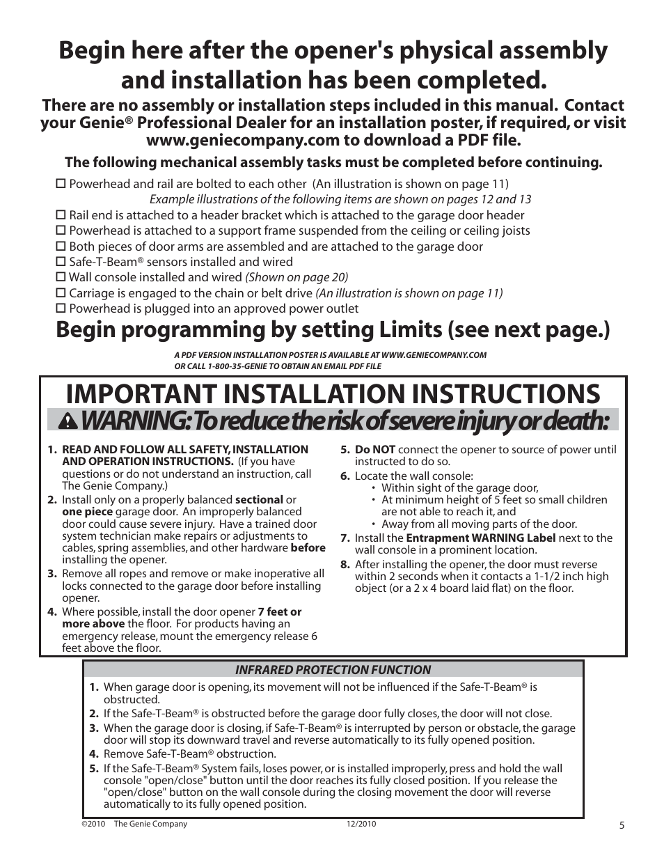 Genie INTELLIG 1000 3024 User Manual | Page 5 / 27