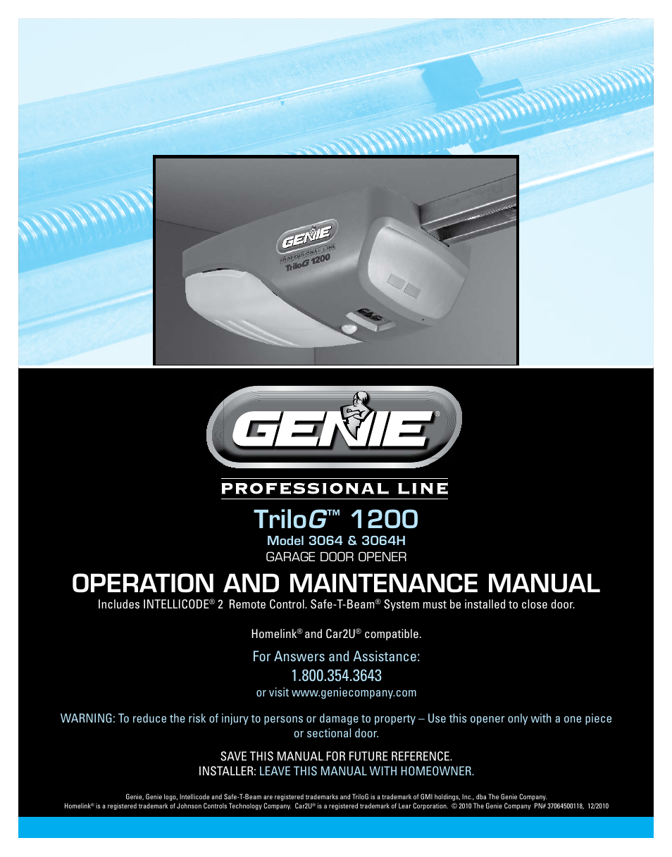 Genie TRILOG 3064H User Manual | 27 pages
