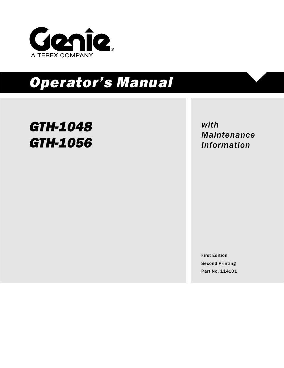 Genie GTH-1056 User Manual | 64 pages