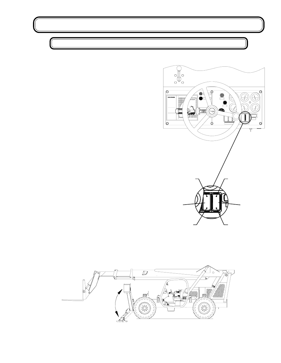 Controls and instruments, Front stabilizers, Bc up down | Genie GTH-1056 User Manual | Page 35 / 64