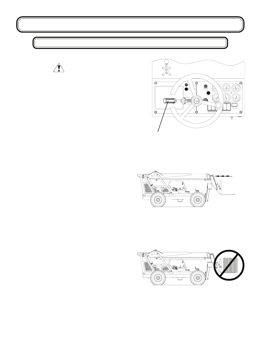 Operation, Warning, Transporting a load | Genie GTH-1056 User Manual | Page 50 / 64