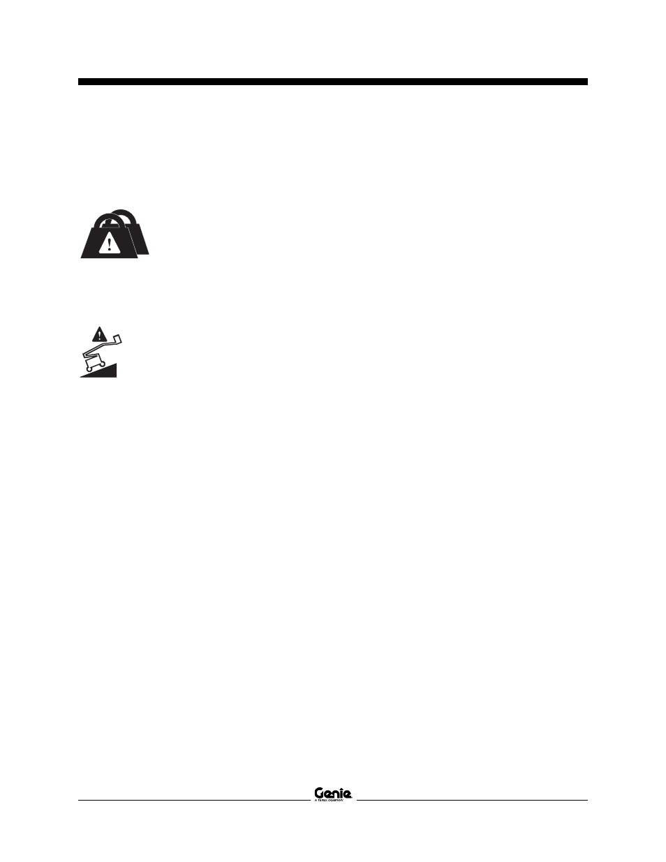 Platform overload indicator light (if equipped), Machine not level indicator light (if equipped), Fall protection | After each use | Genie Z-34 User Manual | Page 29 / 40