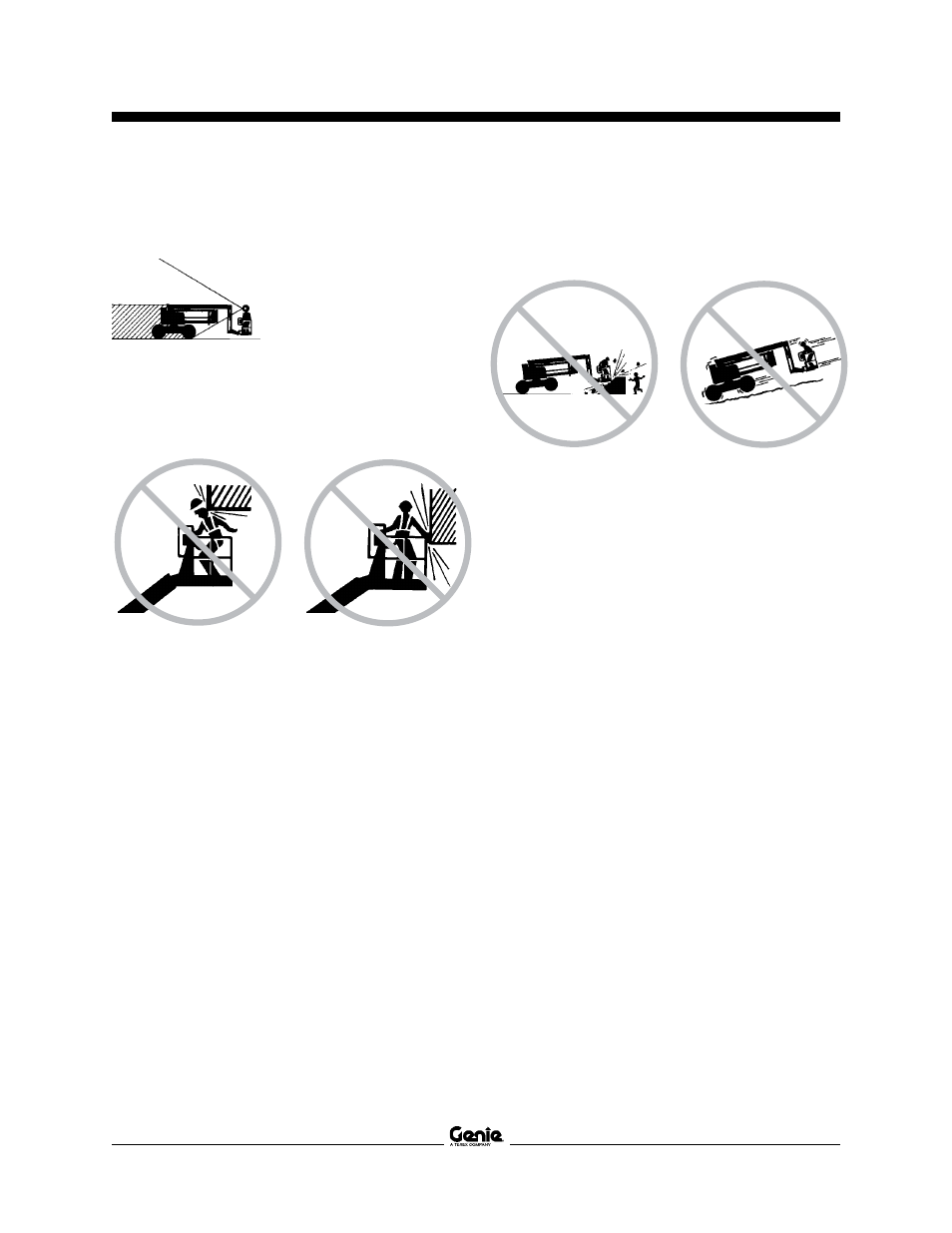 Collision hazards, Component damage hazard | Genie Z-34 User Manual | Page 7 / 40