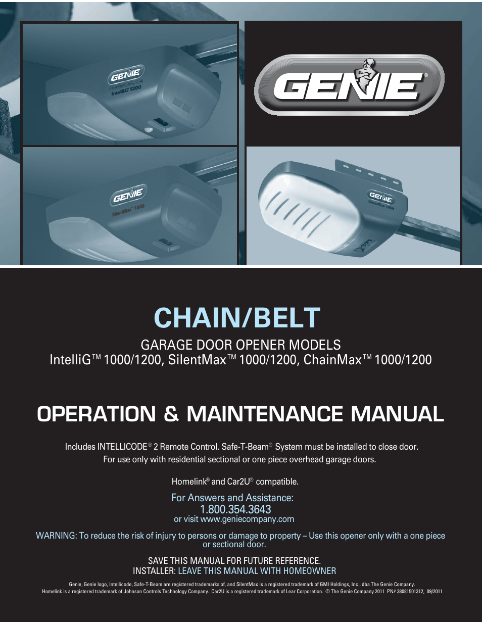 Genie SILENTMAX 1000 User Manual | 14 pages